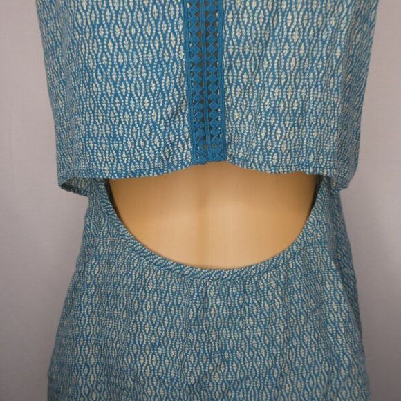 Toad & Co. Boho Print Stitching Split Back Blouse Sleeveless Tank Top - Picture 10 of 10